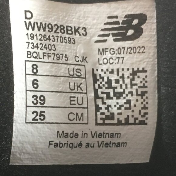 New Balance 928v3 Lace Up Walking Shoes Womens Size 8 D Wide Black WW928BK3 - Picture 8 of 9